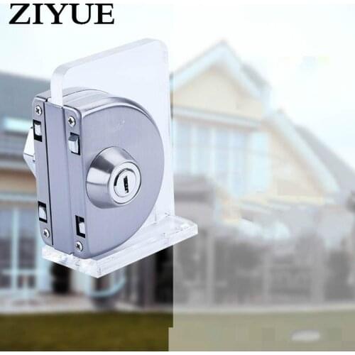 Free Shipping 304 Stainless Steel Sliding Central Glass Door Lock Without Hole