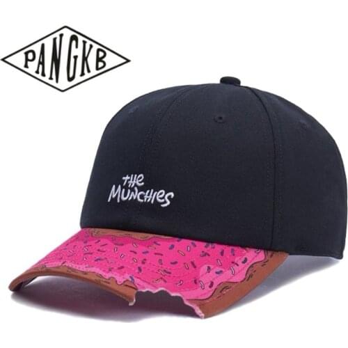 PANGKB Brand MUNCHIES CURVED CAP Pink girls boy hip hop baseball cap for men women adult outdoor casual sun snapback hat