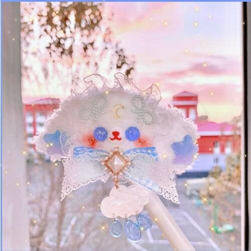 Clouds, the loppy eared rabbit rabbit brooch pin and hand made jewelry lolita hair light blue headdress