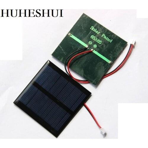 BUHESHUI 0.6W 5.5V Solar Cell+PH2.0 plug terminal Wire/Cable DIY Solar Panel Charger For 3.7v Battery Study 100pcs Wholesale