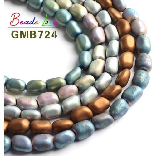 8-11mm Irregular Matte Natural Hematite Stone Spacer Beads for Jewelry Making Diy Bead Bracelet Necklace Jewellery 15 Inches