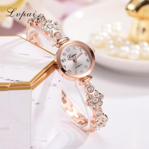 Lvpai Bracelet Watches For Women Ladies Fashion Quartz-watch Female Imitation Diamond Wristwatch Watches For Women Female Watch