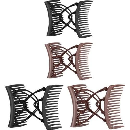 Stretchy Knotted Double Comb Hair Clip Elastic No Crease Hairpin Ponytail Holder