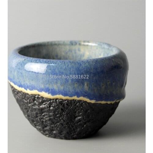 Coarse pottery tea cup for puer Vintage ceramic teacups porcelain small tea bowl drinkware handmade home decor