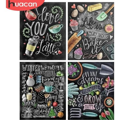 Huacan Full Square Diamond Painting "Kitchen Cake" Needlework Gift Diamond Embroidery Cartoon Patterns Rhinestone Home Decor