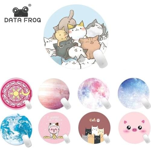 Data Frog Computer Mouse Pad Thicken Cartoon Keyboard Mousepad Comfortable Round Desk Pad Cute Mouse Pad Kawaii Desk Accessories