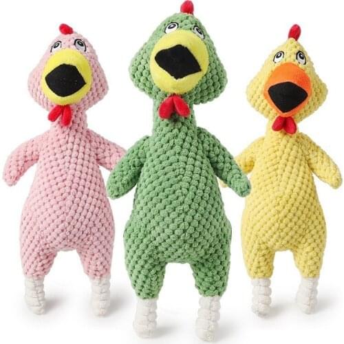 Screaming Chicken Squeeze Sound Toy Tool Squeak Vent chicken Toy 3 Size Pets Dog Toys Product Shrilling Decompression