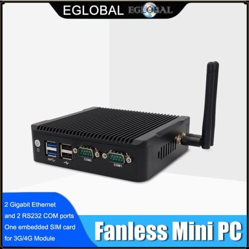 [Intel N3160 Qaud Core] Eglobal Braswell Mini PC Fanless Computer Intel HD Graphics 400 4K TV Box 2*HDMI DP 2*LAN 300M Wifi