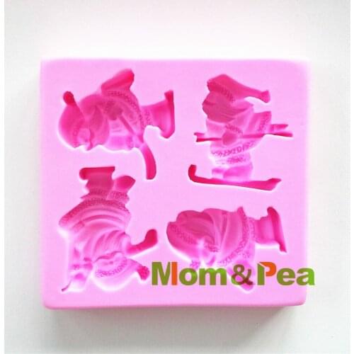 Mom&Pea 0479 Free Shipping Santa Claus Shaped Silicone Mold Cake Decoration Fondant Cake 3D Mold