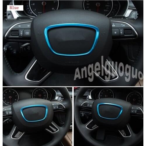 Fit for Audi A3 A4 A5 A6 Q7 Q5 Car Steering Stainless Steel Wheel Decorative Circle Sequins Cone Sticker Cover