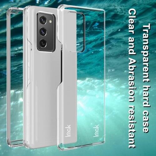 Imak 2 in 1 Crystal Pro Transparent Full Cover Hard PC Cover for Samsung Galaxy Z Fold2 5G Case Wear Resistant Case