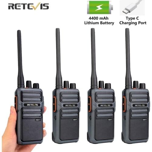 Retevis RB617 RB17 PMR Radio Walkie Talkie 4pcs 4400mAh Battery Type C USB Charge PMR446 Portable Two-Way Radio Walkie-Talkies
