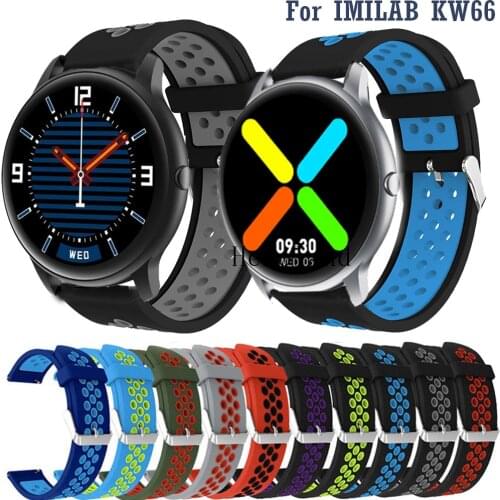 Silicone 22MM Strap For IMILAB KW66 / YAMAY SW022 Smart Watchband Replacement For Huawei Watch 3 pro Wristband bracelet belt