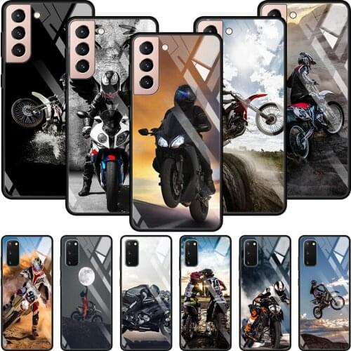 Moto Cross motorcycle sports Smartphone Case For Samsung Galaxy S21 Ultra Plus S20 FE Plus S20Ultra S10 Lite S9 Glass Cover