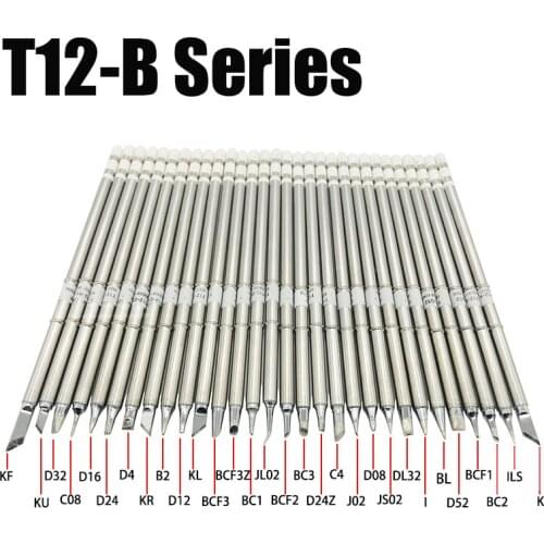 Free shipping T12 Electric Soldering Iron Tips T12-K B2 BC2 ILS JL02 D24 KF For Hakko fx951 DIY Soldering Station Kits