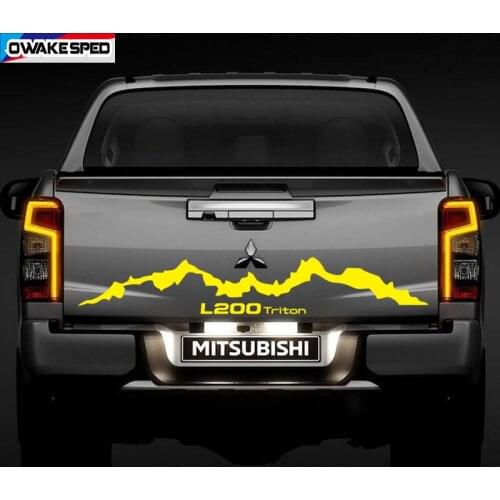 Pickup Trunk Decor Sticker For Mitsubishi L200 Triton Sport Stripes OFF Road Styling Caron Fiber Car Tail Cover Vinyl Decals