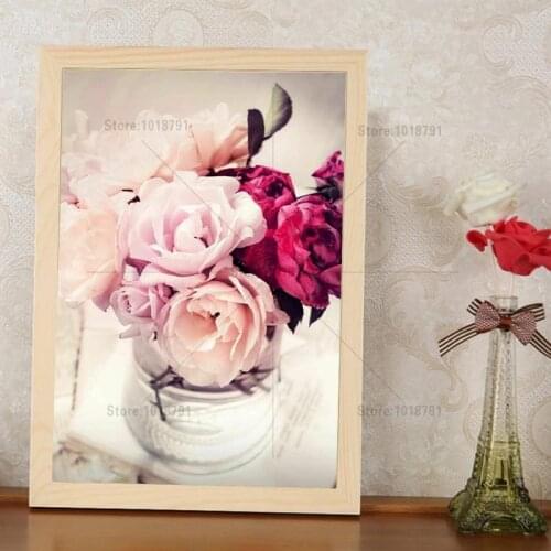Needlework Diamond mosaic Red Flower Embroidery Machine Diamond Painting Cross Stitch Diamond embroidery Diamond Stitch Icon