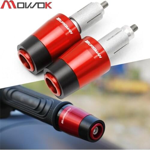 Motorcycle CNC Handlebar Grips Handle Bar Cap End Plugs For SUZUKI BURGMAN 650 400 AN650 AN400 Accessories