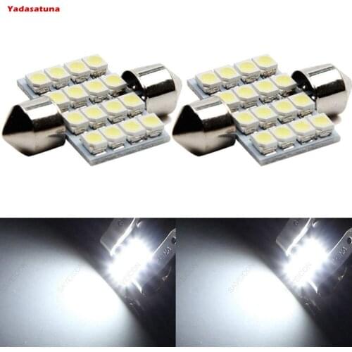 4 Unidade Lampada Torpedo 31mm 16 Led Super Branca Teto Placa