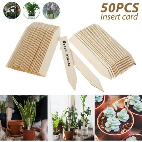 50PCS Plant Seedling Stake Labels Garden Wooden Markers Herb Flower Pots Seed Vegetable Herb Sign Gardening Name Nursery Tags