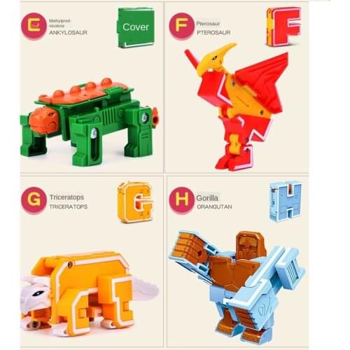 Alphabet ABC Combination Robot Deformation Dinosaurs Toy Children Literacy Early Education Toys Homeschool Supplies Educational