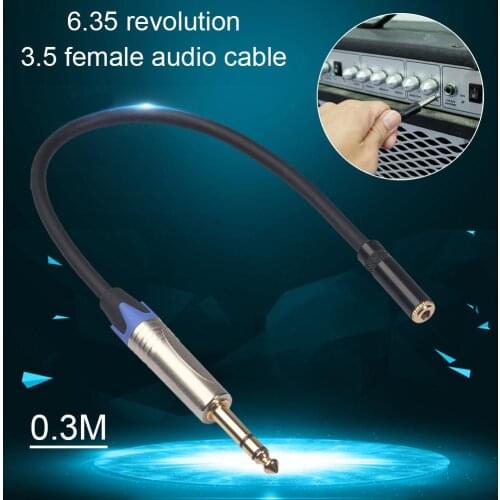 Double Shielded 6.35 To 3.5 Female Audio Cable 0.3m Wire 3.5mm Female Gold Plated Ultra-thick Wire Guarantee Transmission Effect