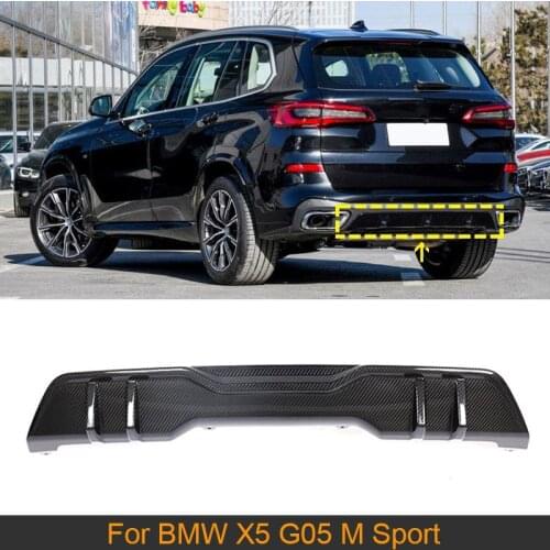 Car Rear Bumper Diffuser Lip for BMW X5 G05 M Sport 2019 2020 Car Rear Bumper Diffuser Lip Spoiler Apron Carbon Fiber