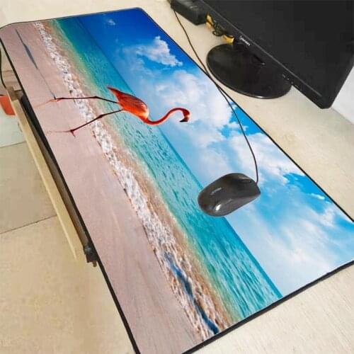 Mairuige 900*400mm Large Gaming Flamingo Beach Animals Lock Edge Mouse Pad Mat for Mousepad Game Gamer Mouse Pad Pc Desk Pad