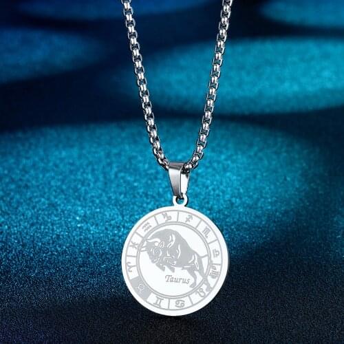 Chandle Taurus Zodiac Sign Charm - Taurus Pendant Necklace - Zodiac Jewelry