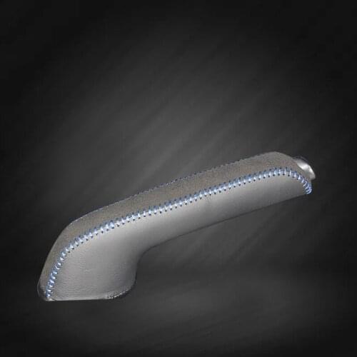 Car Hand Brake Covers Top Layer Leather Case for Volvo C70 Handbrake Grips Genuine Cover Auto Handbrake