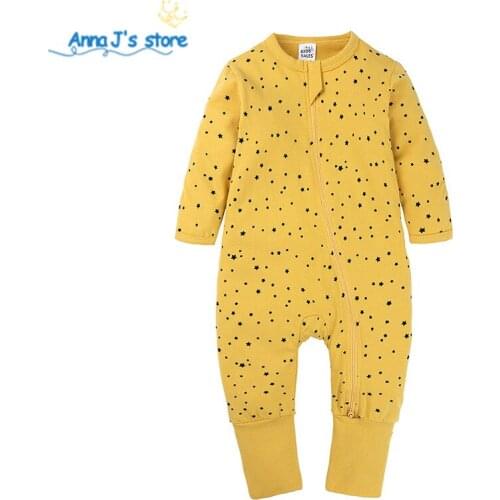 Kids Spring Autumn Clothing Baby Kids Boys Girls Infant o-neck star Rompers Jumpsuit Long Sleeve Clothes Outfits 0-24M ppy480
