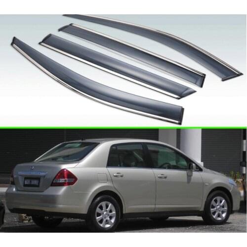 For Nissan Tiida 2008-2019 Nissan Latio sedan Plastic Exterior Visor Vent Shades Window Sun Rain Guard Deflector 4pcs