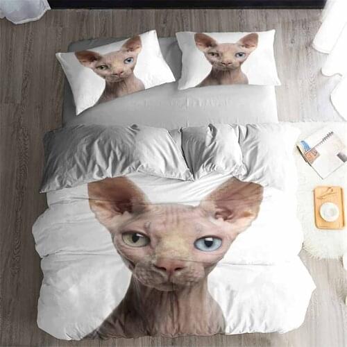 HELENGILI 3D Bedding Set Animals Cats Print Duvet cover set bedclothes with pillowcase bed set home Textiles