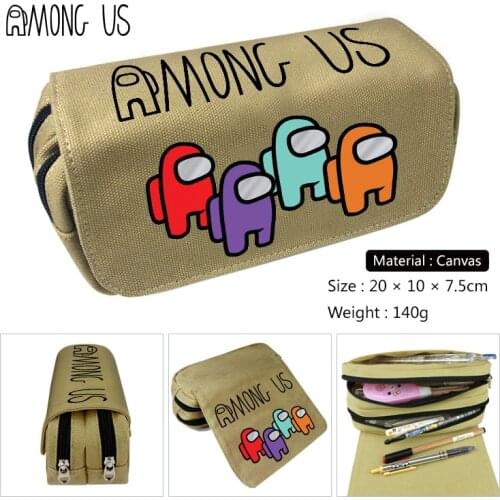 Among us Pencil Case Canvas Pencil Case Student Animation Stationery Pencil Case sabotage impostors multifunctional pencil case