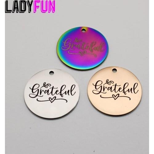 Christian Grateful Charm Stainless Steel Inspirational Charms High Polish Mirror Surface Pendant 20pcs/lot