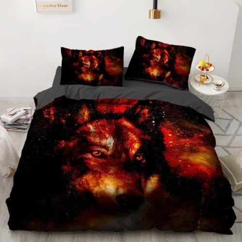3D Design Wolf Pattern Bedding Set Pillow Shams Comforter Covers Duvet Quilt Cover Sets Single Double King Size Home Textile