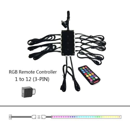 Computer Interface Conversion Cables Connectors LED strip 1to12 3-PIN RGB Remote Controller Interior Decoration Of Main Box