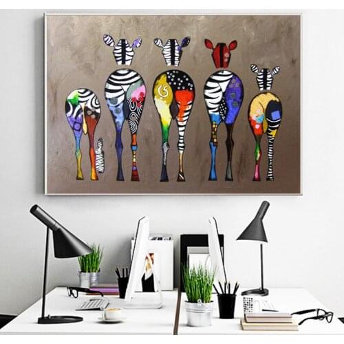 Colorful African Animals Canvas Paintings Abstract Zebra Posters and Modern Prints Wall Art Pictures for Living Home Decoration