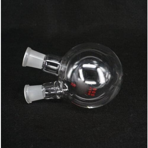 500ml 24/24# Central/Branch Joint 2-neck Round Bottom Lab Glass Boiling Flask