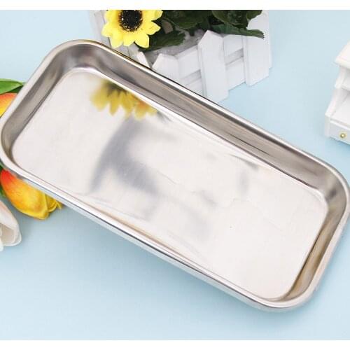 Cake Baking Pastry Storage Trays Stainless Steel Steamed Sausage Restaurant Hotel Bread Loaf Pans Dish Rectangle Fruit Plate