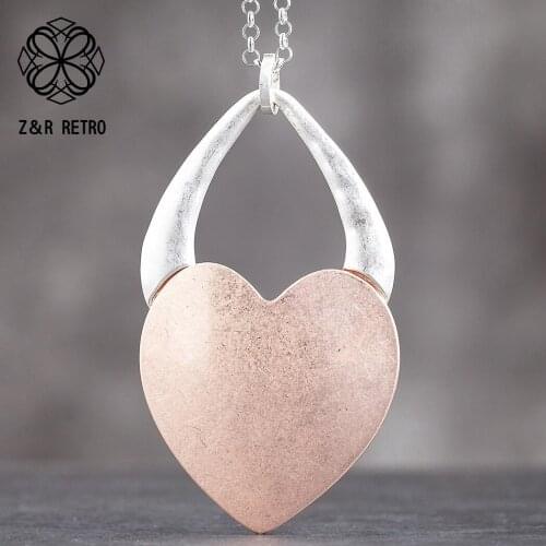 Fashion Long Necklace Heart Pendant Jewellery For Women Sweet Vintage Celebrity Collar Simple Suspension Neckless Wholesale 2021