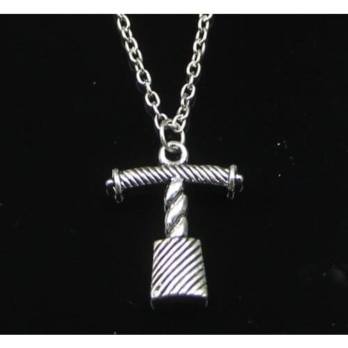 Fashion 25*20mm Corkscrew Wine Bottle Opener Pendant Necklace Link Chain For Female Choker Necklace Creative Jewelry party Gift