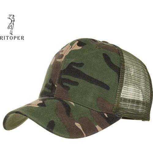 RITOPER Spring &Summer Outdoor Baseball Caps Camouflage Breathable Caps Mens Sunscreen Mesh Venting Hats Military Industry Hats
