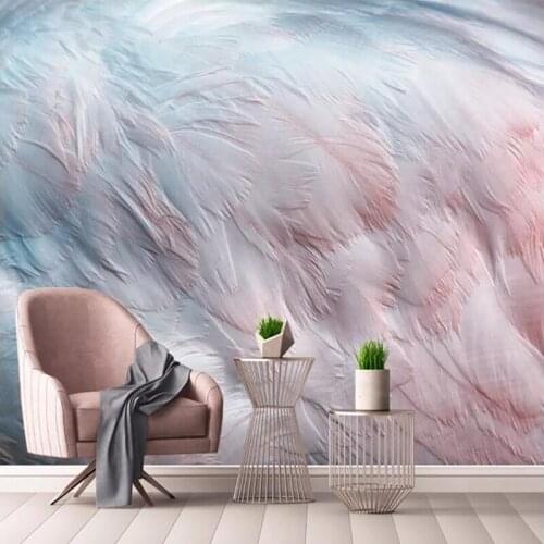 Seamless wallpaper Simple watercolor flamingo wings feathers background wall painting