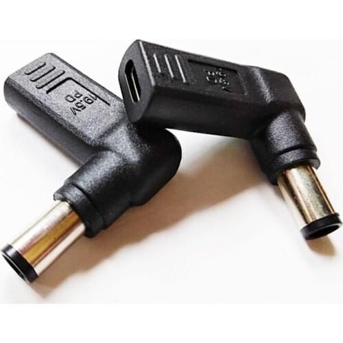 NCHTEK 90 Degree Angled PD 19.5V Type C Female to DC 7.4*5.0mm Male Plug Adapter Connector For DELL/Free Shipping/2PCS