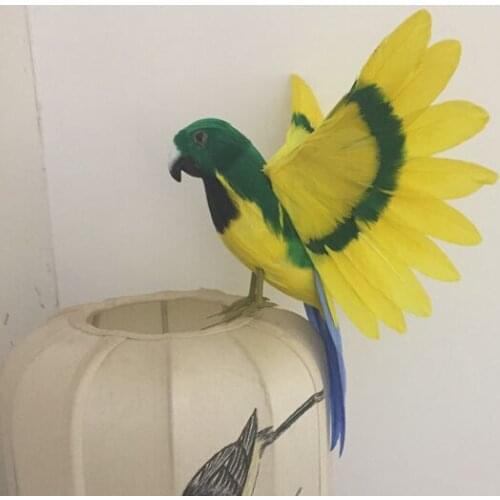 New cute simulation yellow&green bird model polyethylene & furs wings bird gift about 20cm 0652
