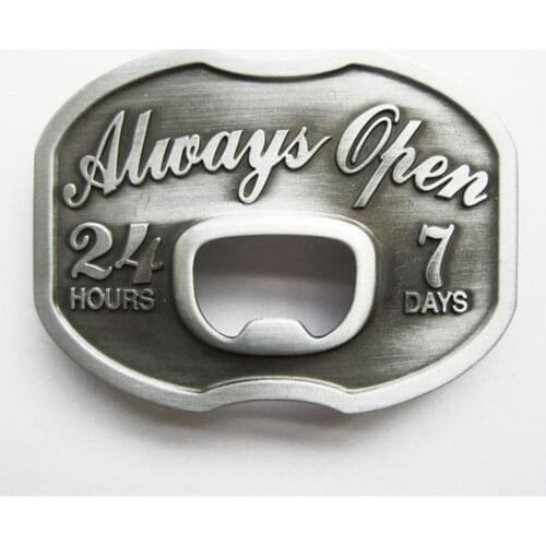 New Vintage Always Open Beer Bottle Opener Belt Buckle also Stock in US