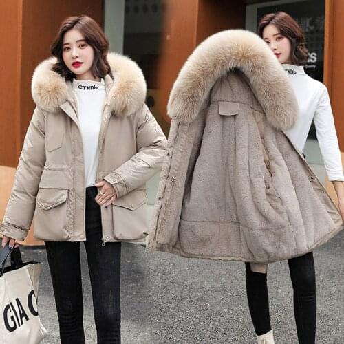 2021 Winter New Womens Down Jacket Cotton-padded Jacket Womens Jacket Womens Mid-length Plus Velvet Thickening To Overcome