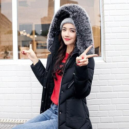 Parkas Womens 2020 Wadded Coat Fur Collar Hooded Winter Jacket Women Slim Fashion Cotton Down Jackets Parka Mujer WXF211 s