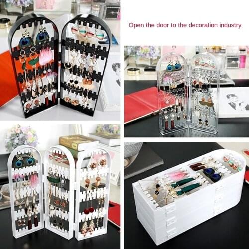 120/180/240/360-hole plastic transparent earrings display stand folding screen earrings jewelry display stand holder box